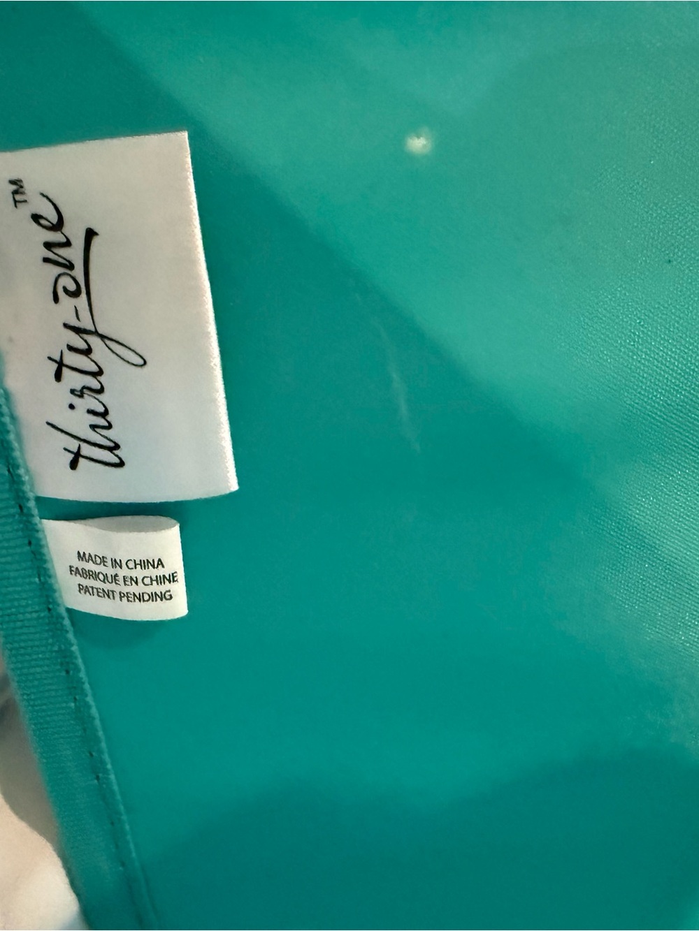 thirty-one Teal Canvas Tote with White Label - Picture 3 of 4